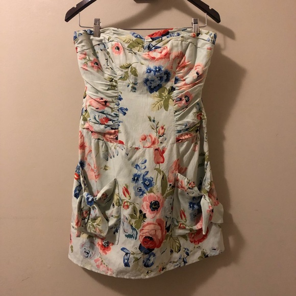 Nanette Lepore Silk-Linen Blend Floral Mini Dress,Size-8,NWT - Picture 1 of 17